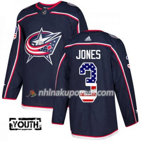 Blue Jackets Dresy Seth Jones 3 2017-2018 USA Flag Fashion Modrá Adidas Authentic - Dětské